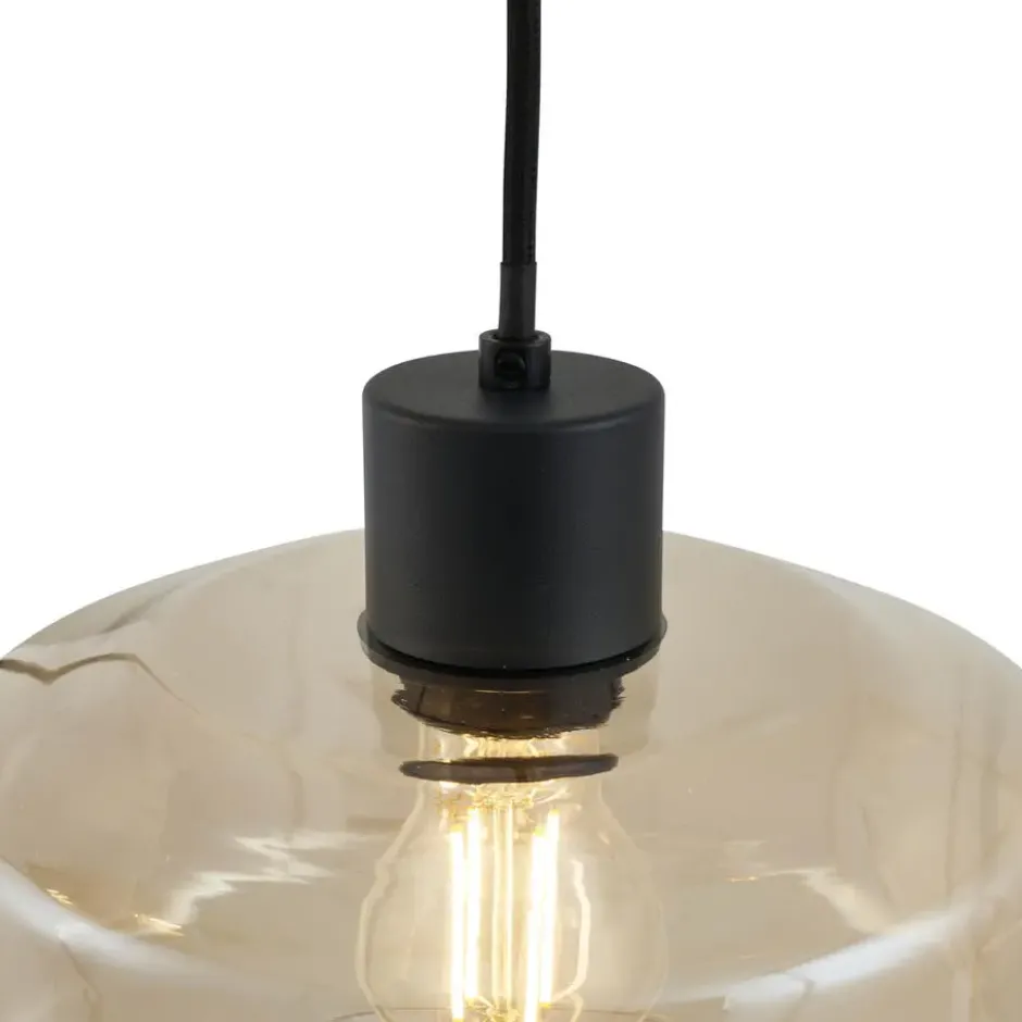 Qazqa hanglamp sheena zwart e27