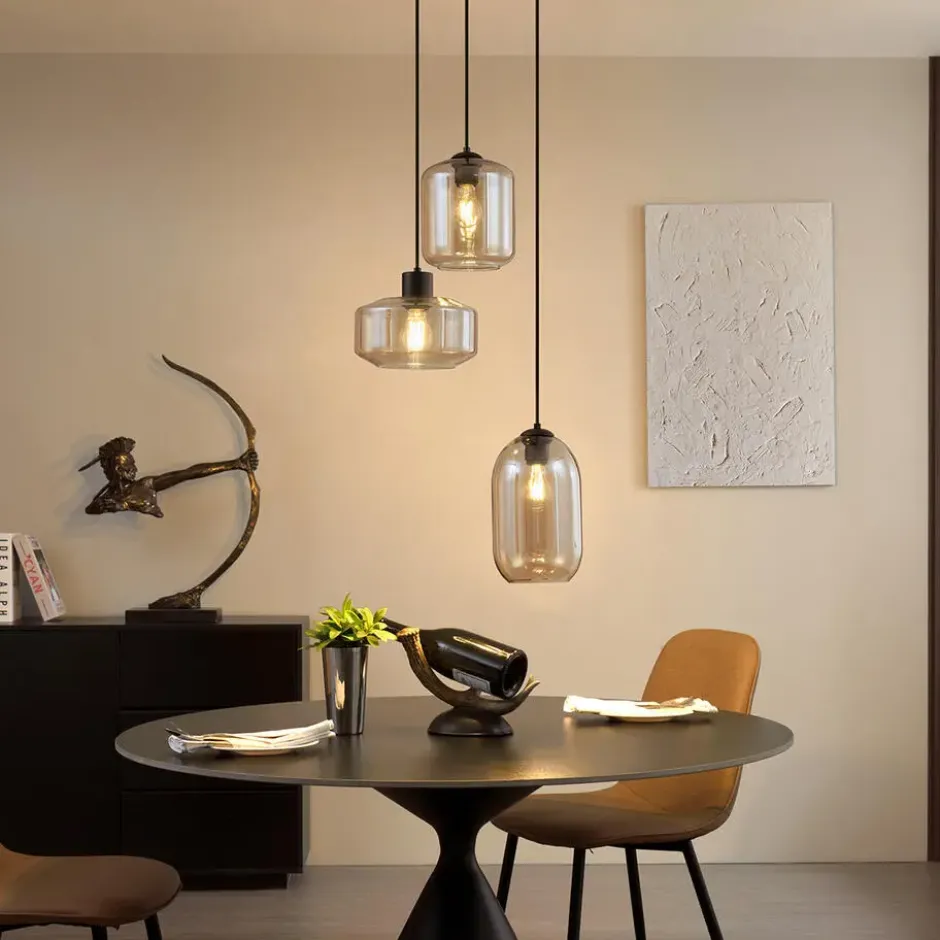 Qazqa hanglamp sheena zwart e27