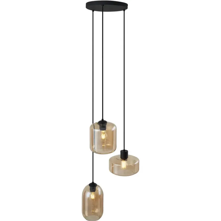 Qazqa hanglamp sheena zwart e27