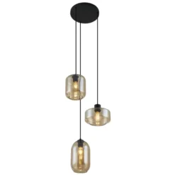 Qazqa hanglamp sheena zwart e27