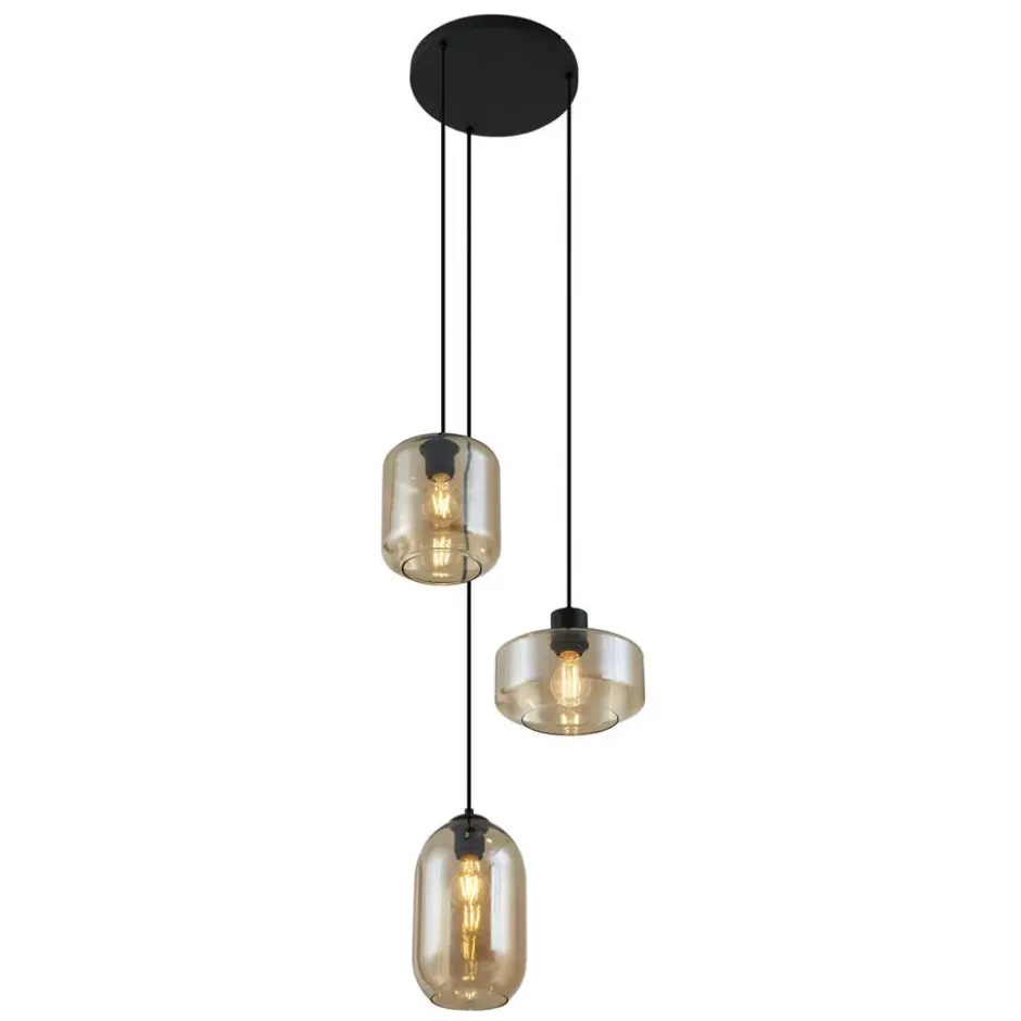 Qazqa hanglamp sheena zwart e27