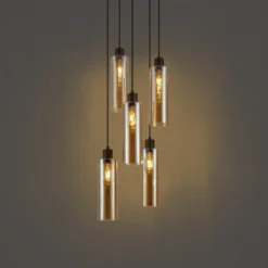 Qazqa hanglamp stavelot bronskleurig e27