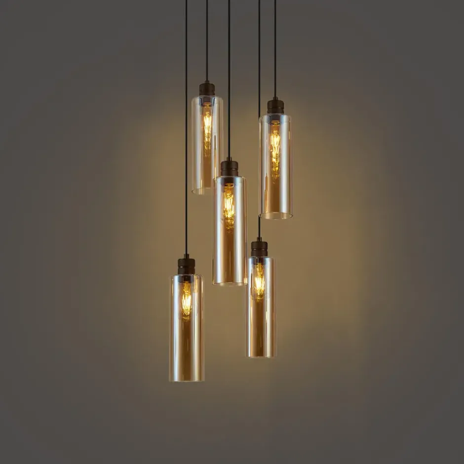 Qazqa hanglamp stavelot bronskleurig e27