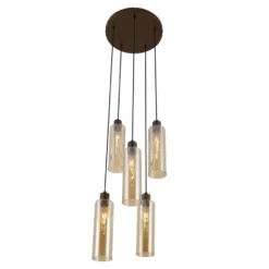 Qazqa hanglamp stavelot bronskleurig e27