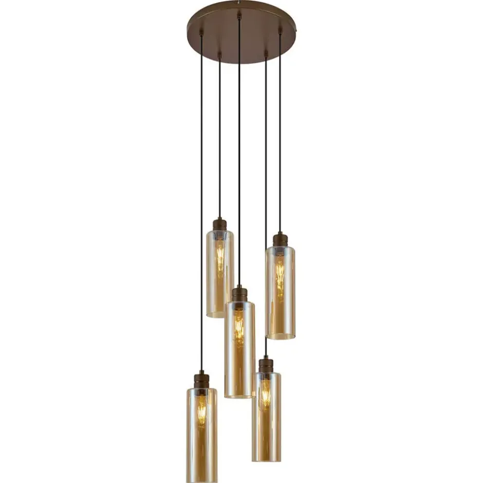 Qazqa hanglamp stavelot bronskleurig e27