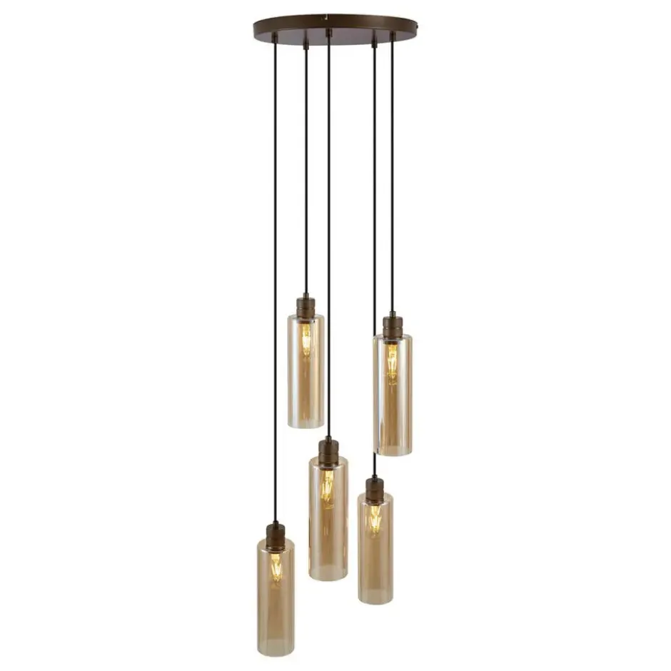 Qazqa hanglamp stavelot bronskleurig e27