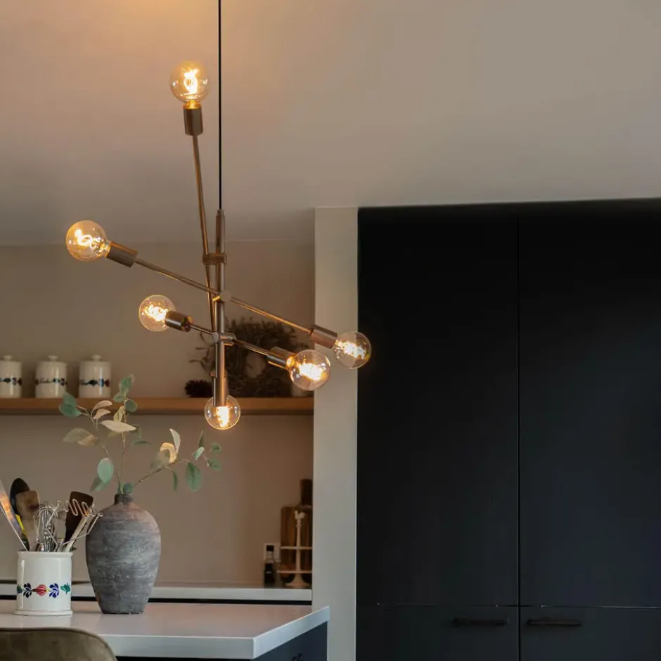 Qazqa hanglamp sydney bronskleurig e27