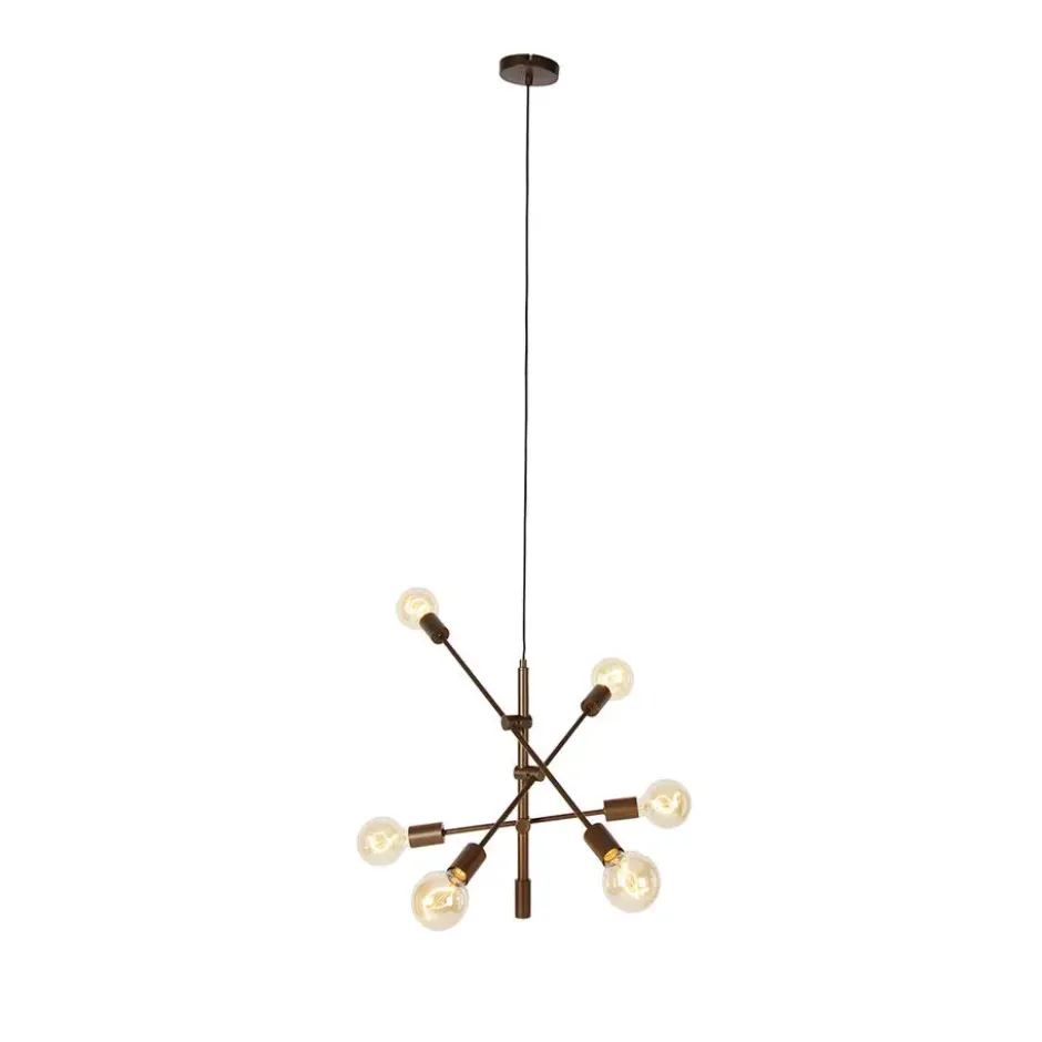 Qazqa hanglamp sydney bronskleurig e27