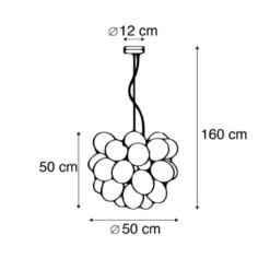 Qazqa hanglamp uvas goudkleurig g9
