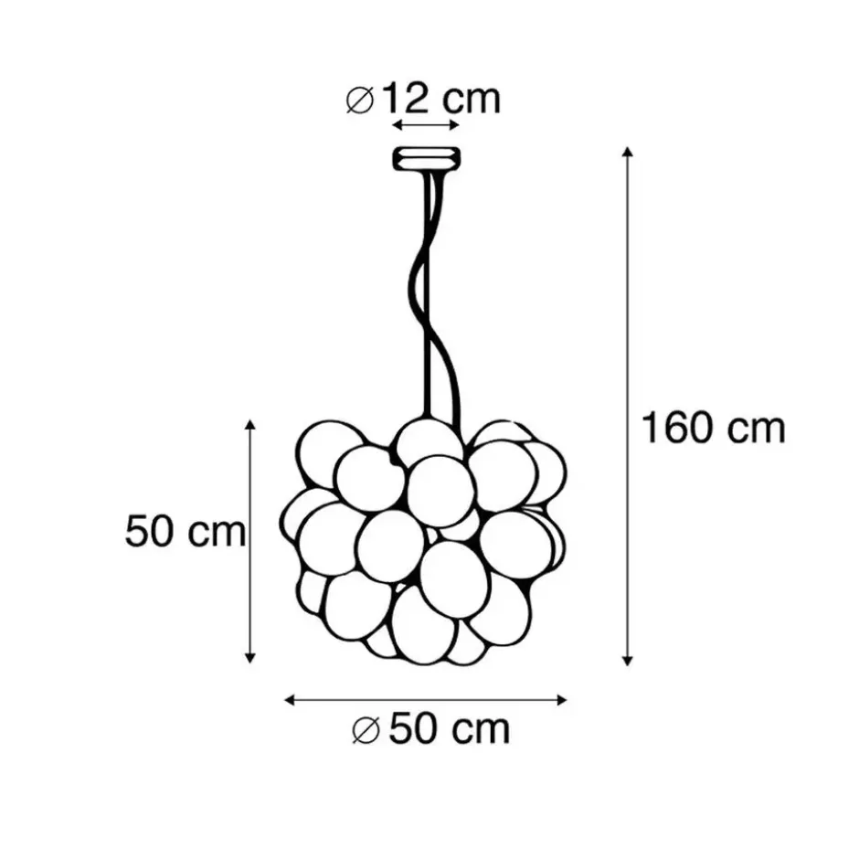 Qazqa hanglamp uvas goudkleurig g9