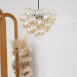 Qazqa hanglamp uvas goudkleurig g9