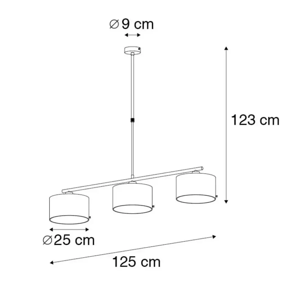 Qazqa hanglamp vt zwart e27