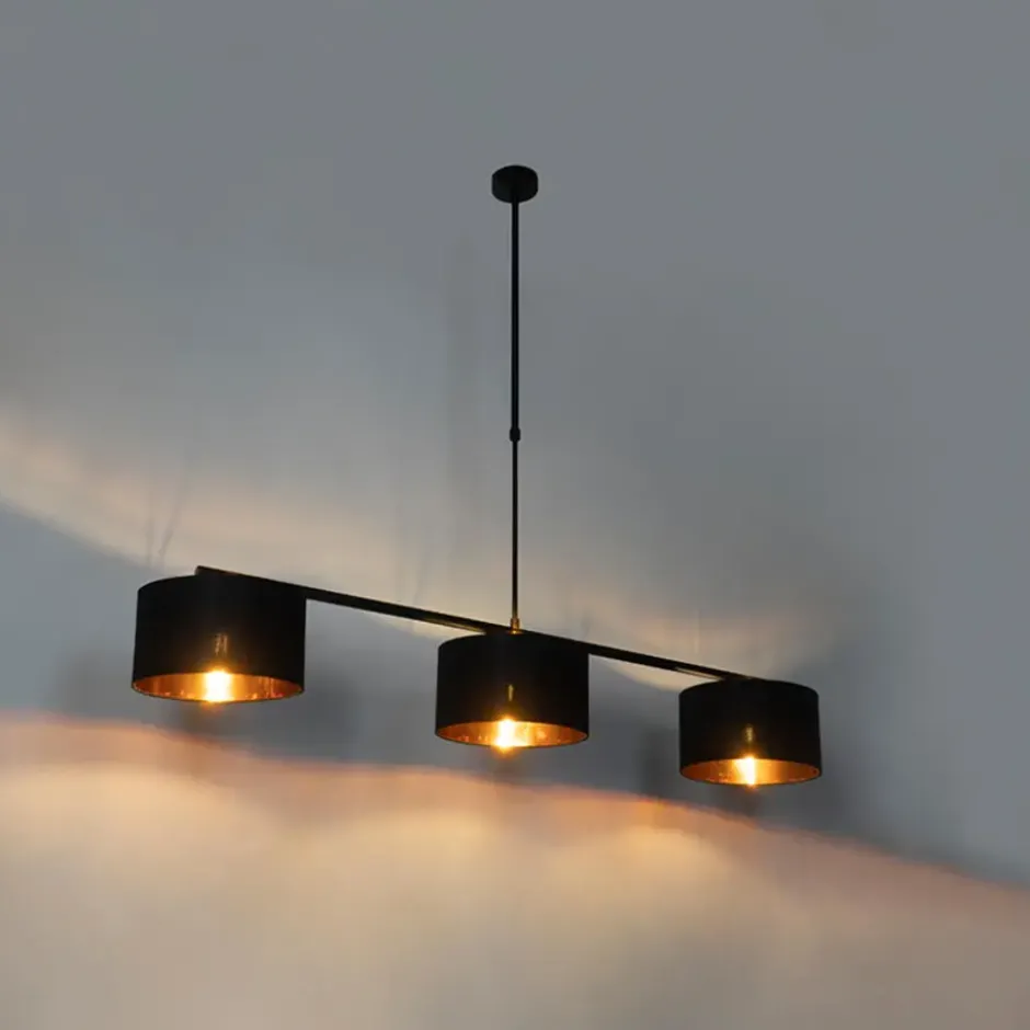 Qazqa hanglamp vt zwart e27