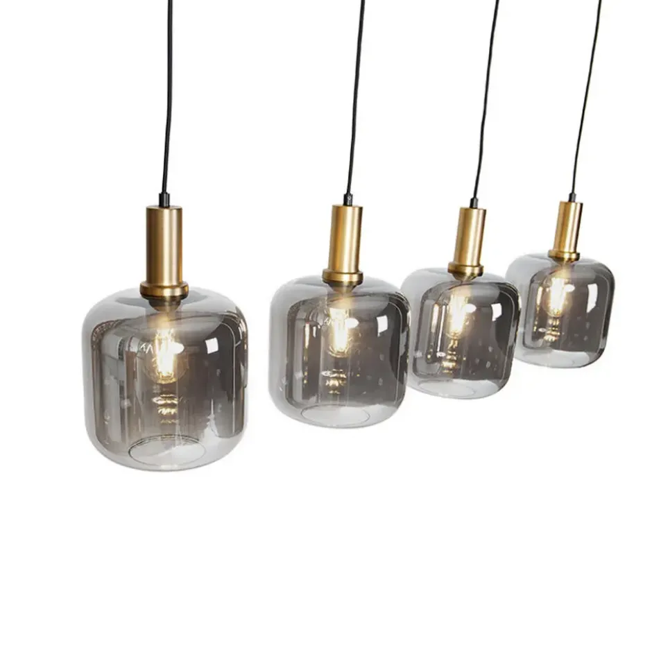 Qazqa hanglamp zuzanna grijs e27