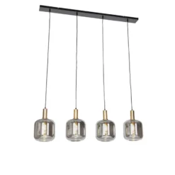 Qazqa hanglamp zuzanna grijs e27