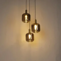 Qazqa hanglamp zuzanna grijs e27