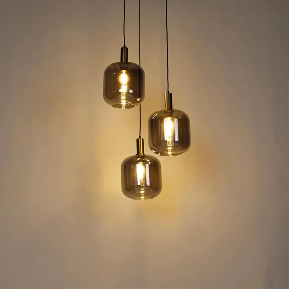 Qazqa hanglamp zuzanna grijs e27
