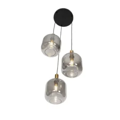 Qazqa hanglamp zuzanna grijs e27
