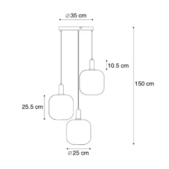 Qazqa hanglamp zuzanna grijs e27