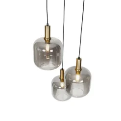 Qazqa hanglamp zuzanna grijs e27