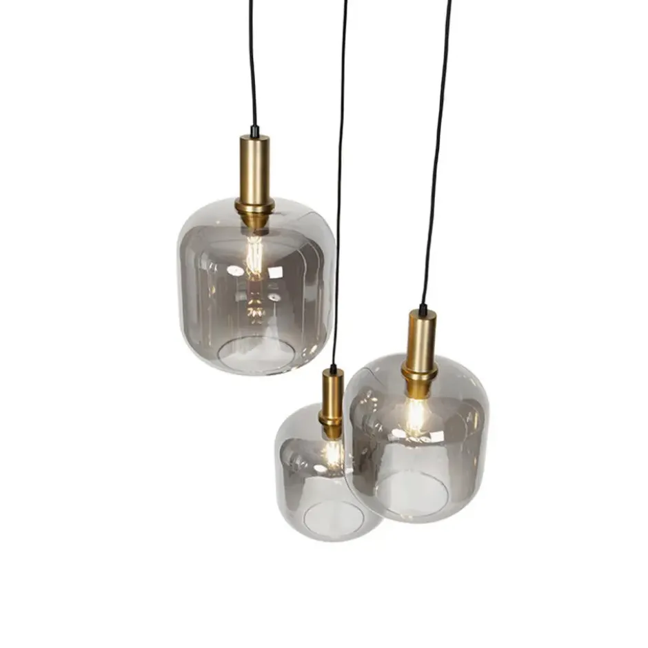 Qazqa hanglamp zuzanna grijs e27