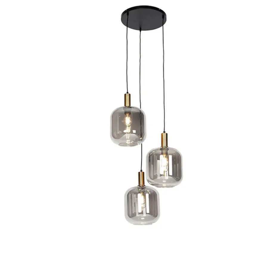 Qazqa hanglamp zuzanna grijs e27