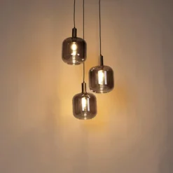 Qazqa hanglamp zuzanna grijs e27