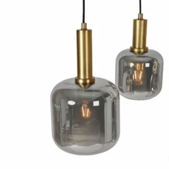 Qazqa hanglamp zuzanna grijs e27