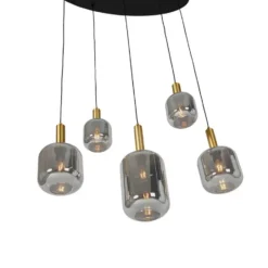 Qazqa hanglamp zuzanna grijs e27