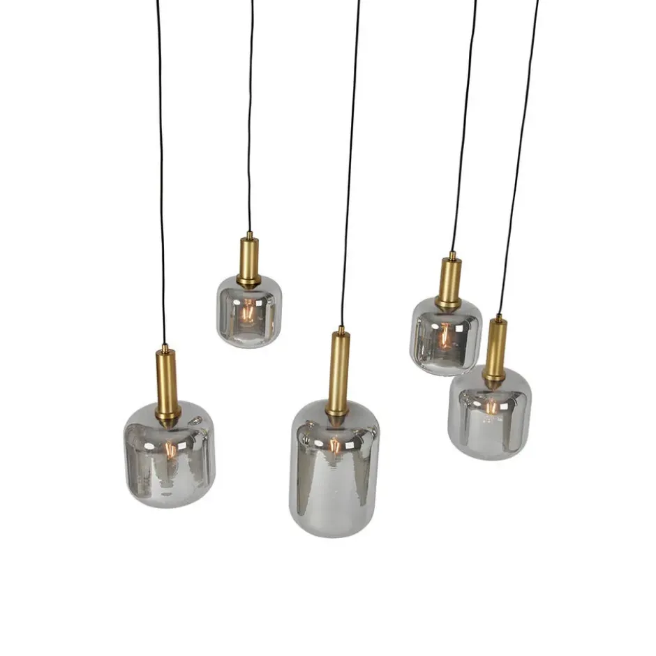 Qazqa hanglamp zuzanna grijs e27