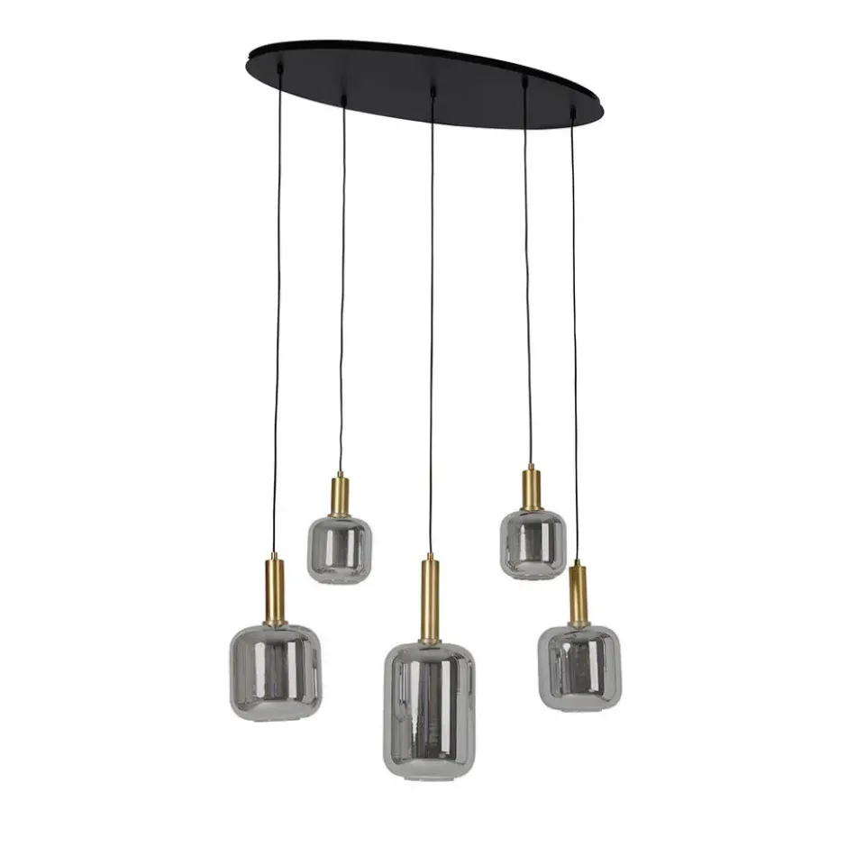 Qazqa hanglamp zuzanna grijs e27