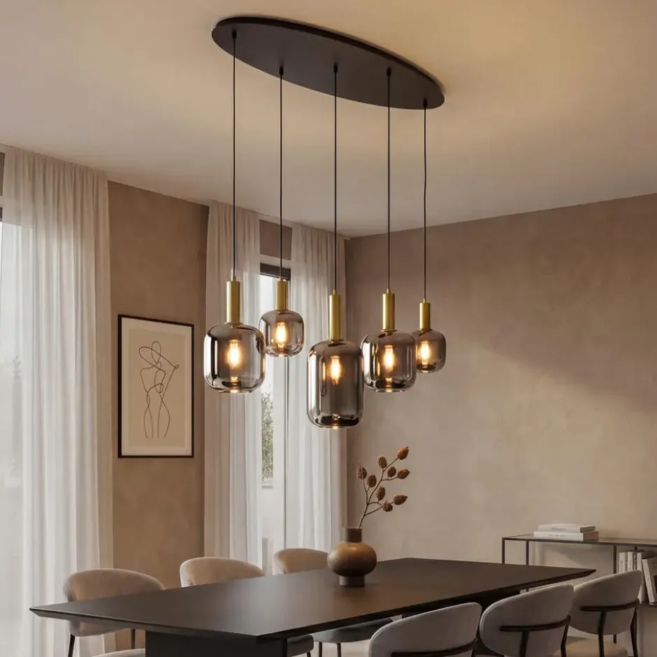 Qazqa hanglamp zuzanna grijs e27