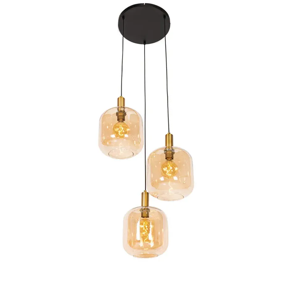 Qazqa hanglamp zuzanna oranje e27