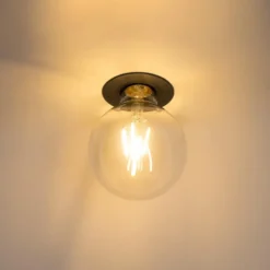 Qazqa inbouwspot insight zwart e27