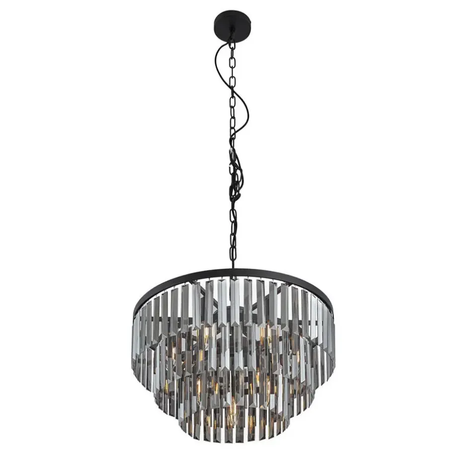 Qazqa kroonluchter amel zwart e14