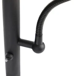 Qazqa lamp met leesarm retro zwart e27