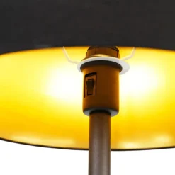 Qazqa lamp met leesarm retro zwart e27