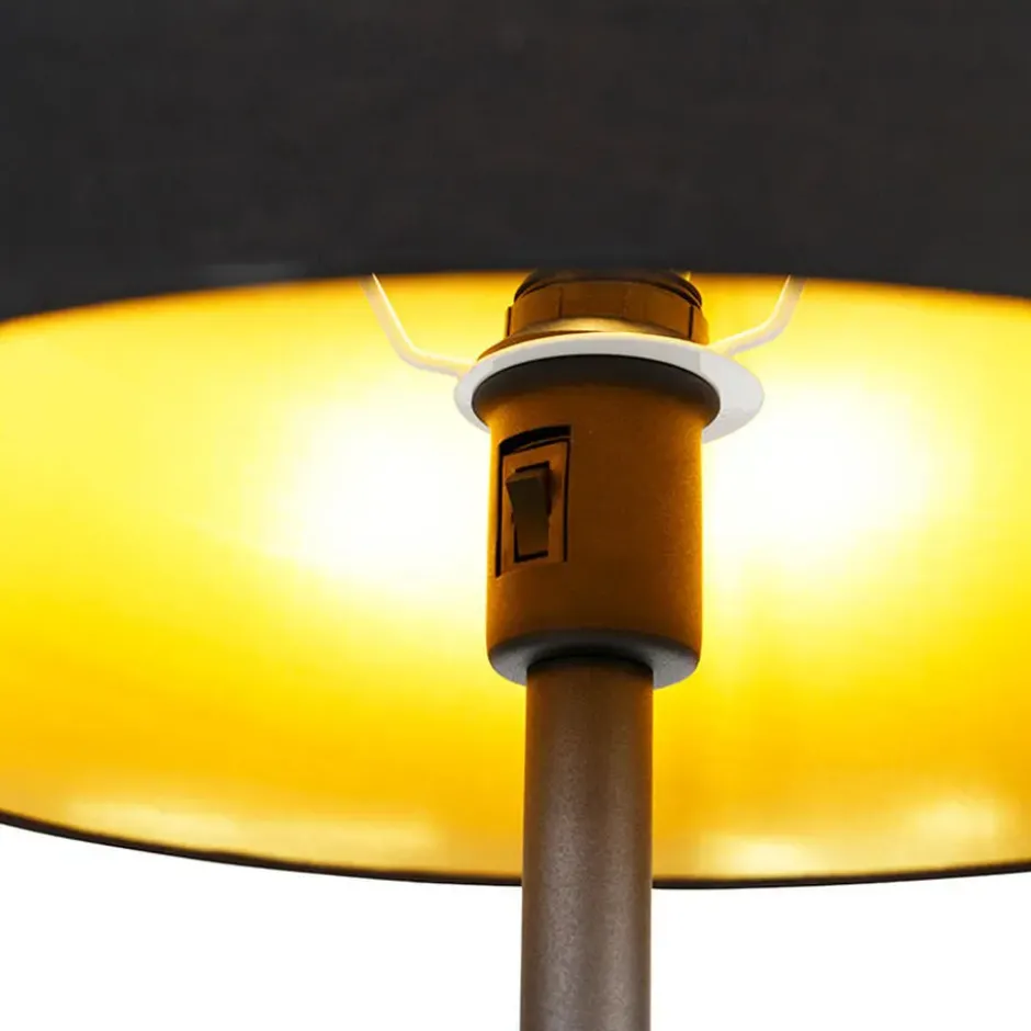 Qazqa lamp met leesarm retro zwart e27