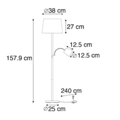 Qazqa lamp met leesarm retro zwart e27