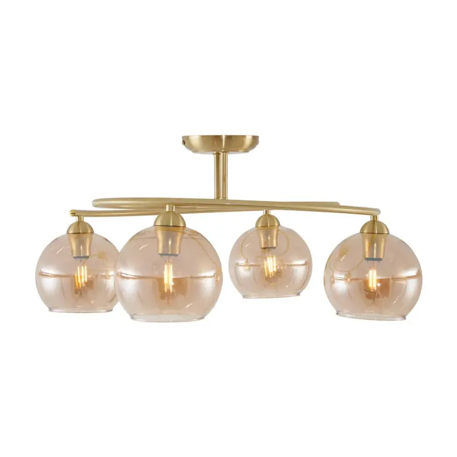 Qazqa plafondlamp alanis goudkleurig e14