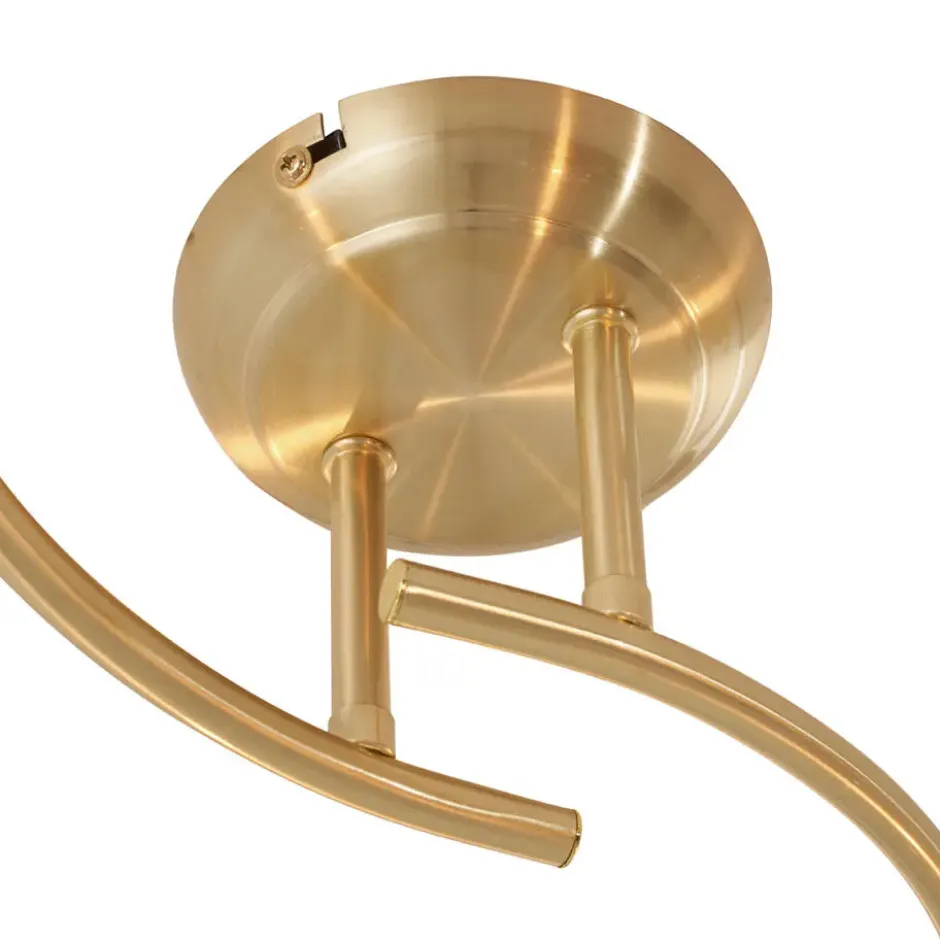 Qazqa plafondlamp alanis goudkleurig e14