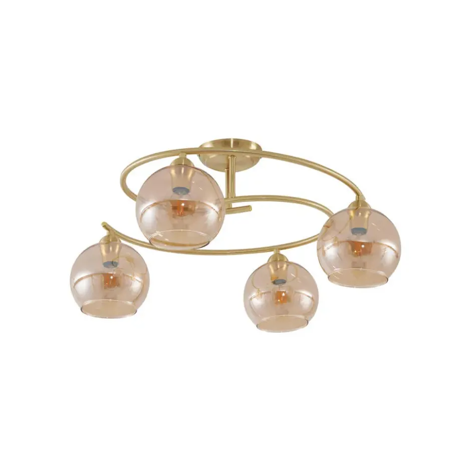 Qazqa plafondlamp alanis goudkleurig e14