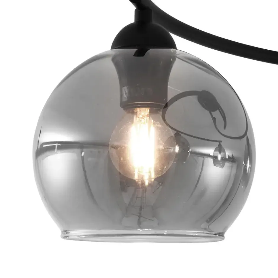 Qazqa plafondlamp alanis zwart e14