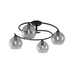 Qazqa plafondlamp alanis zwart e14