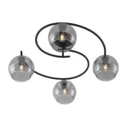 Qazqa plafondlamp alanis zwart e14