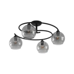 Qazqa plafondlamp alanis zwart e14