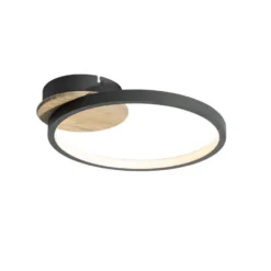 Qazqa plafondlamp alec zwart geïntegreerde led