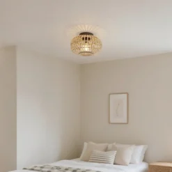 Qazqa plafondlamp amira beige e27