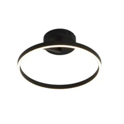 Qazqa plafondlamp anello zwart geïntegreerde led