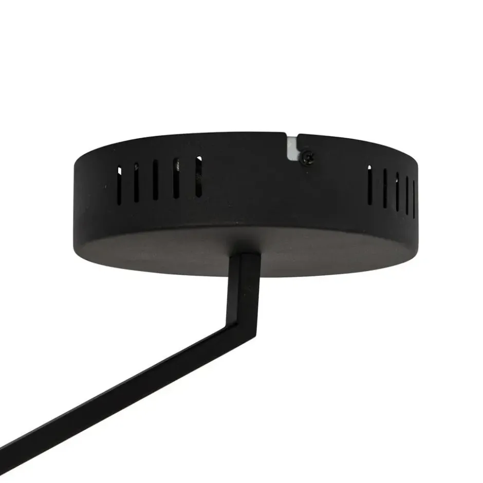 Qazqa plafondlamp anello zwart geïntegreerde led